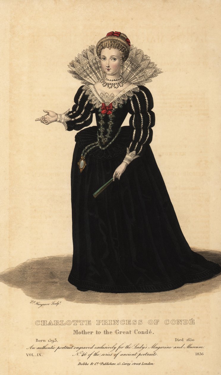 Charlotte Marguerite de Montmorency, księżna Conde, matka Wielkiego Conde, 1593-1650 autorstwa Unknown