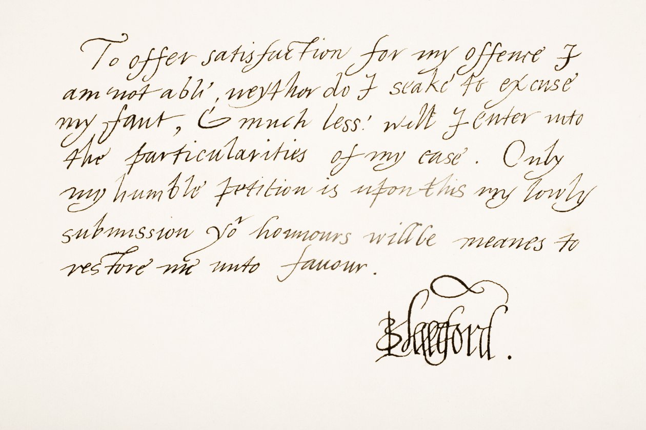 Edward Seymour, 1. hrabia Hertford, 1. baron Beauchamp, 1539 ? 1621. Próbka pisma ręcznego i podpis. autorstwa Unknown