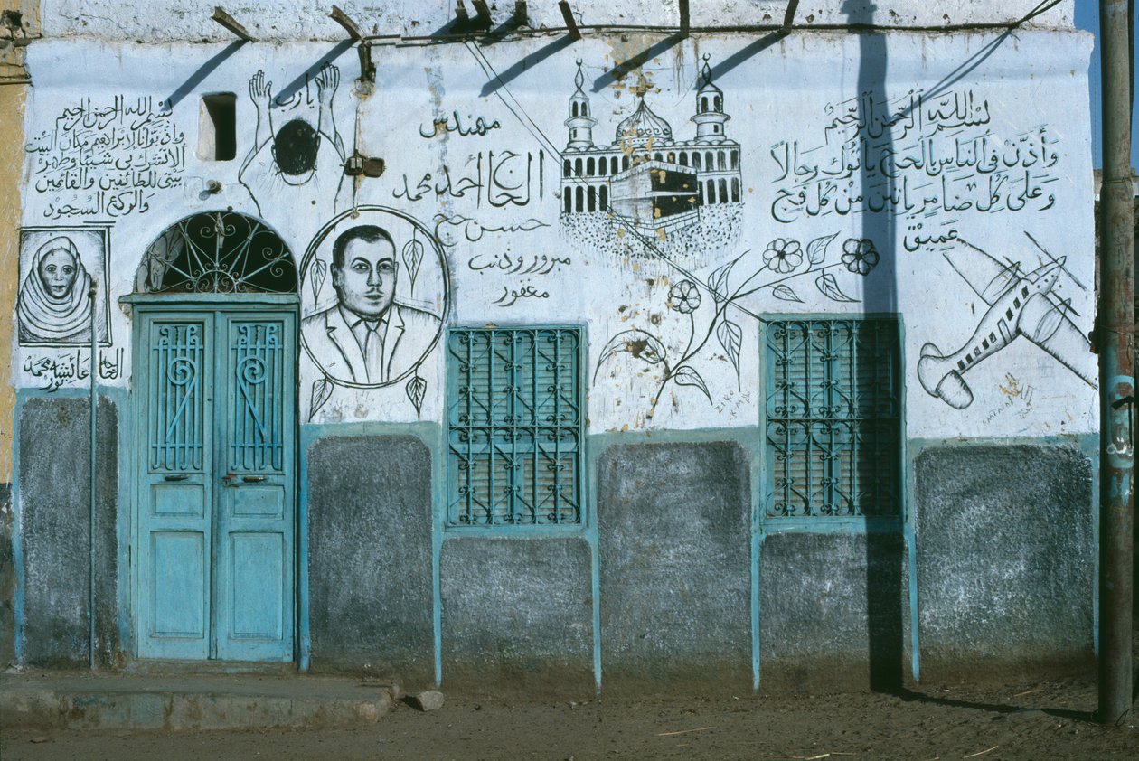 Dom z malowaną ścianą, Elephantine Island, Asuan autorstwa Unknown
