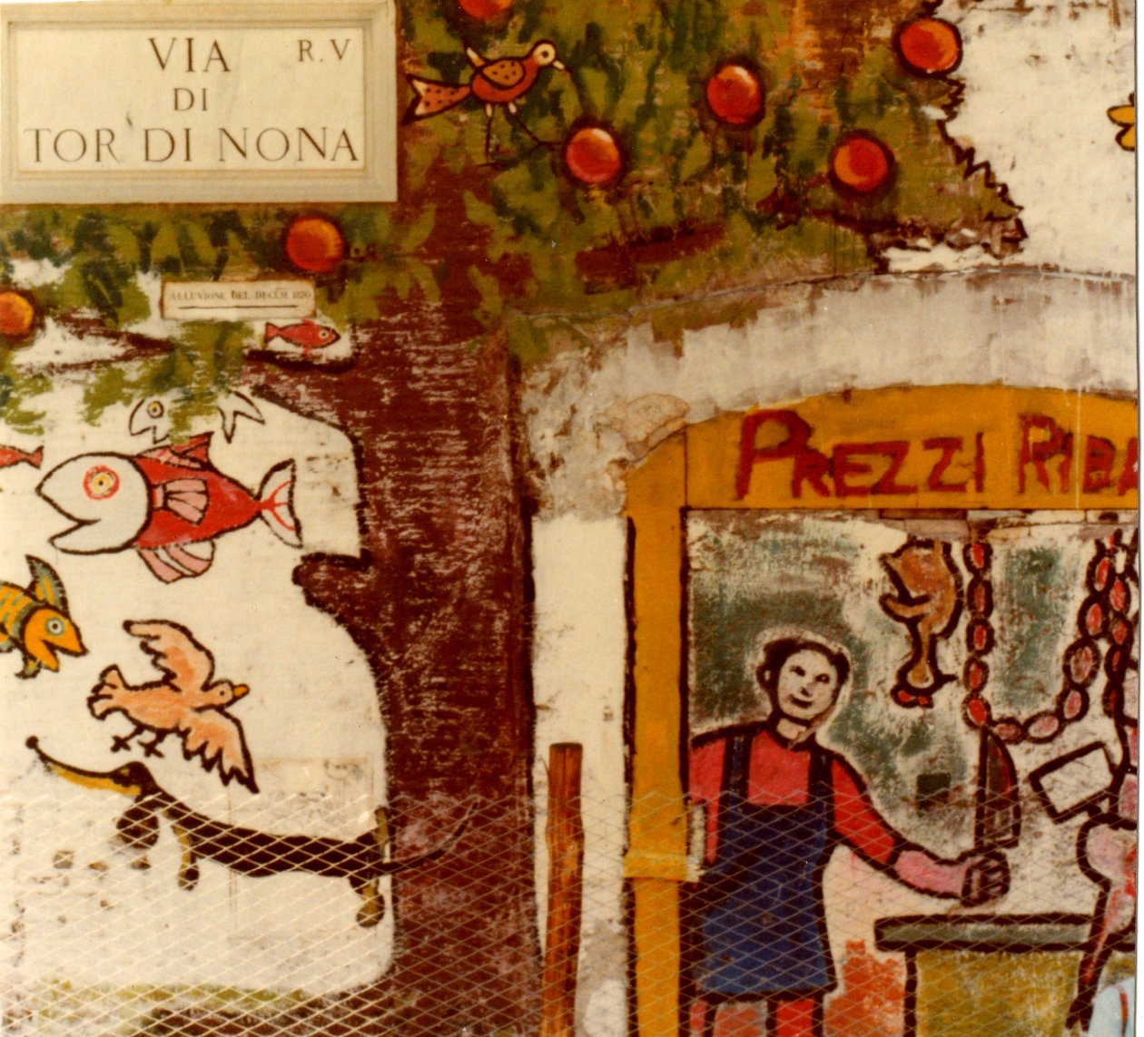 Murale na Via di Tor di Nona, Rzym, 1977 autorstwa Unknown