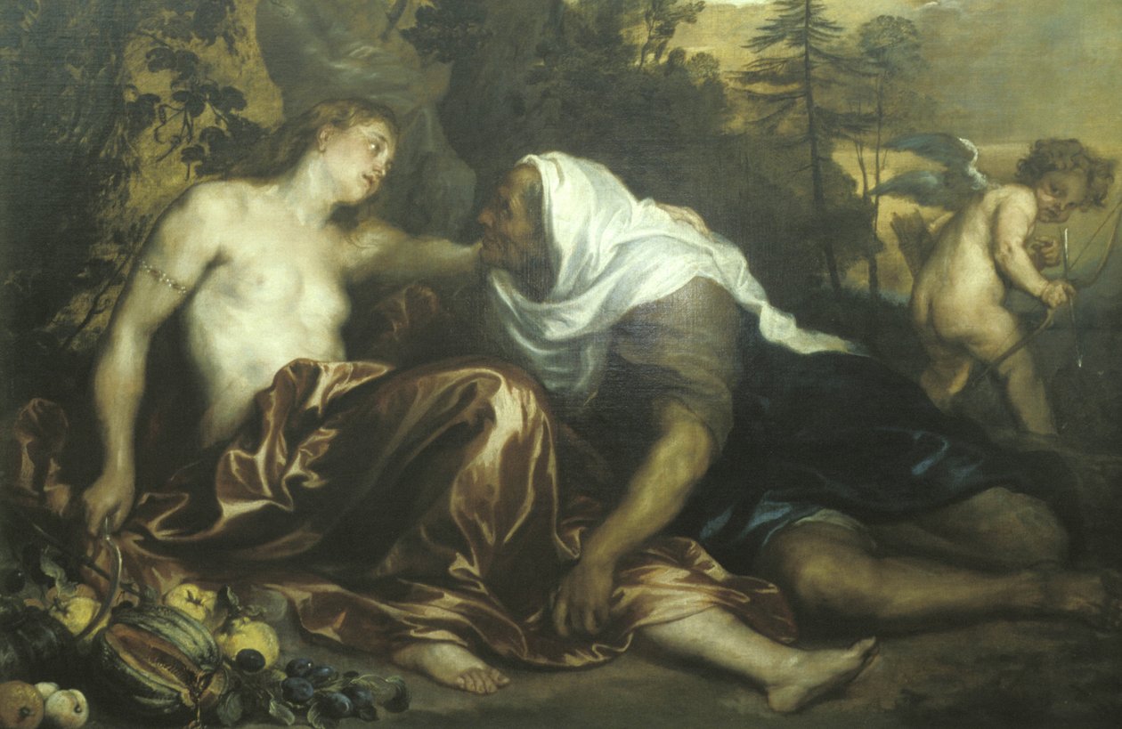Obraz Vertumnus i Pomona, dzieło Van Dycka, Palazzo Bianco, Genua, Ligury, Włochy autorstwa Unknown