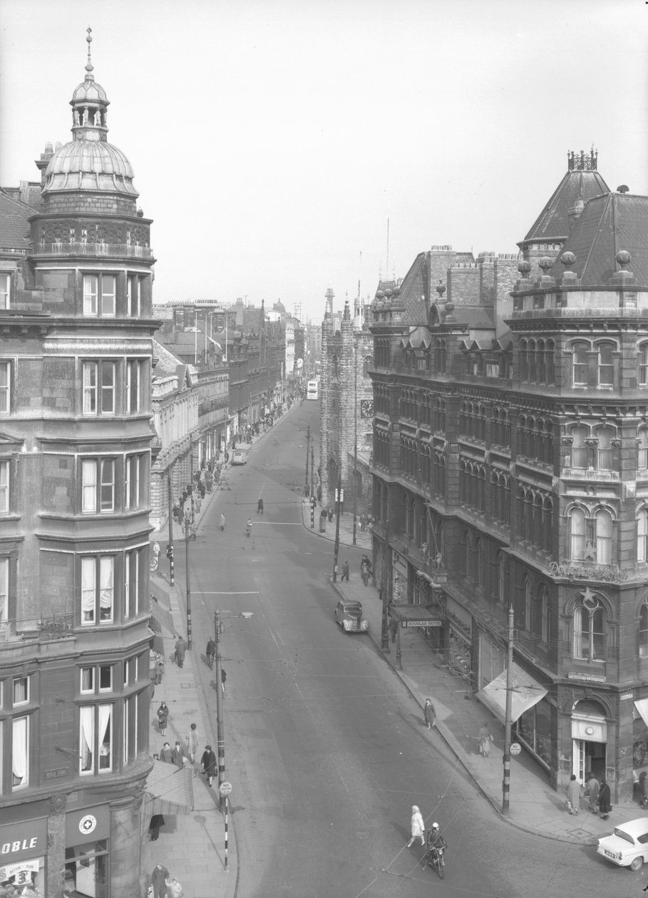 Widok wzdłuż Grainger Street, Newcastle upon Tyne, marzec 1963 (zdjęcie bw) autorstwa Unbekannt Unbekannt