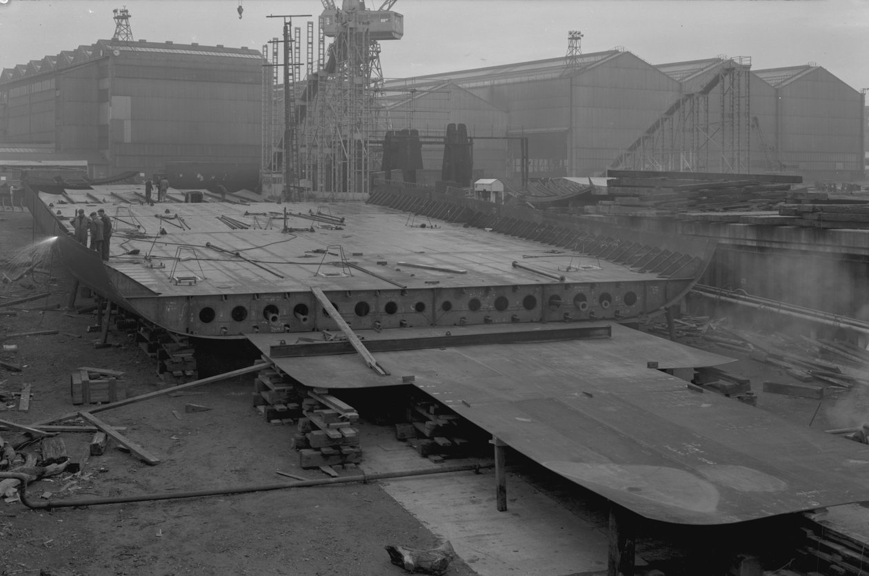 Widok podwójnego dna Nicola, pierwszego SD14, w stoczni Southwick, Sunderland, 16 października 1967 (zdjęcie bw) autorstwa Unbekannt Unbekannt