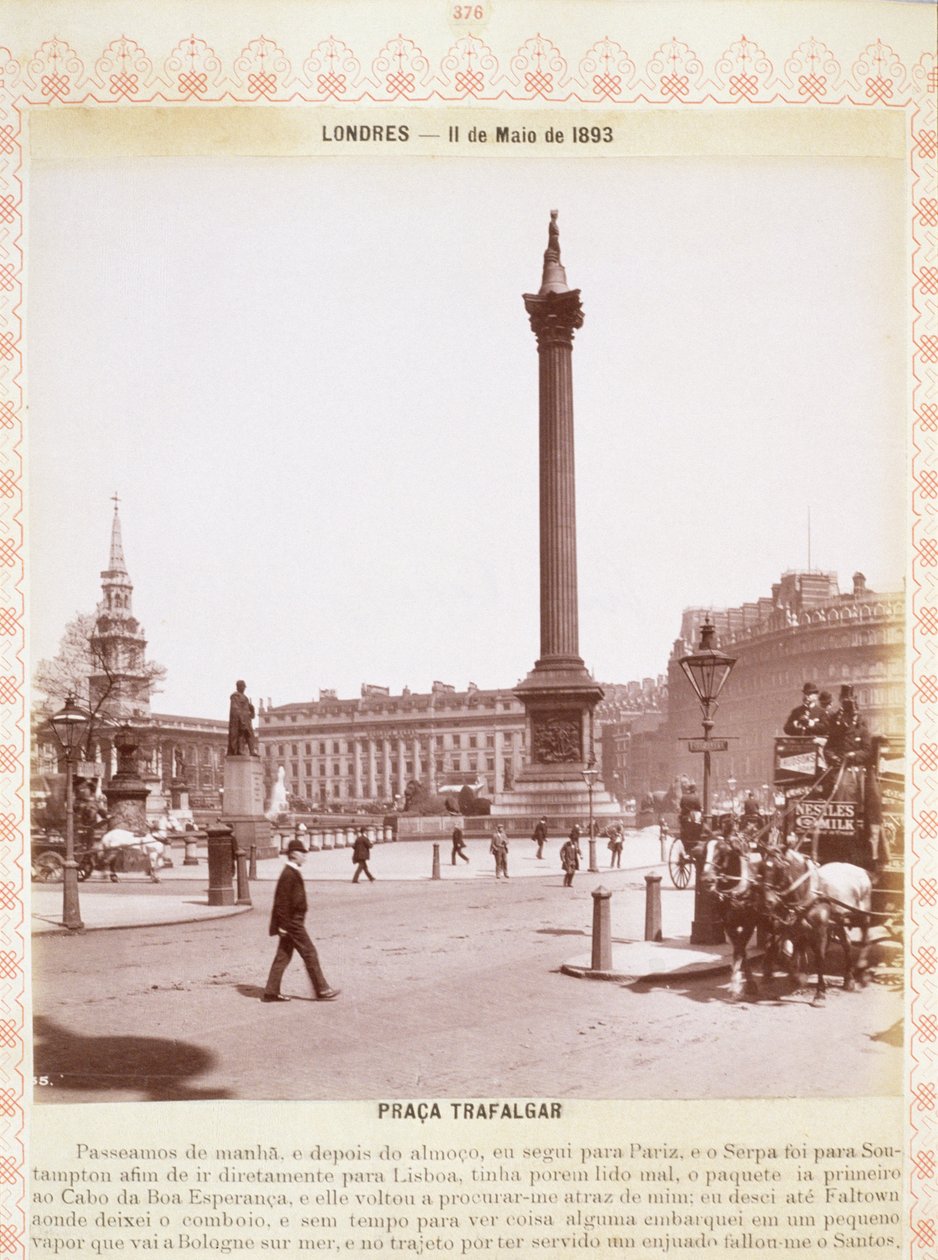 Kolumna Nelsona, Trafalgar Square, ok. 1893 autorstwa English Photographer