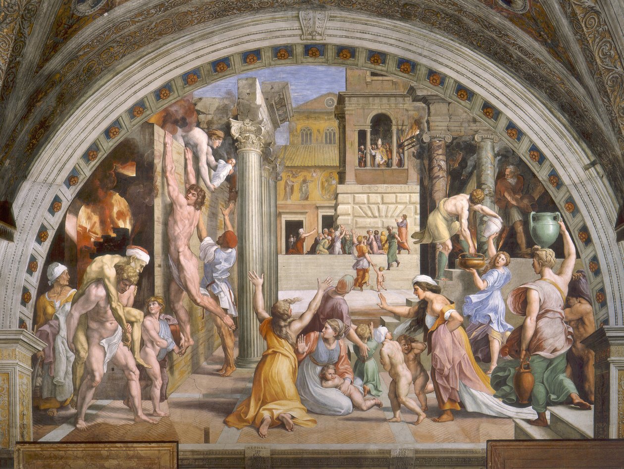 Pożar w Borgo autorstwa Raffaello Sanzio Raphael
