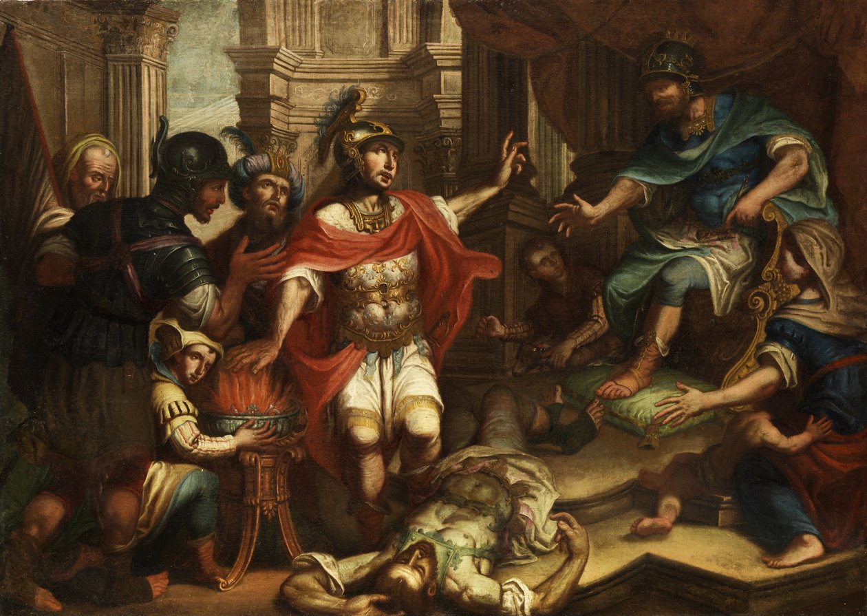 Scaevola kładzie rękę na ogniu. autorstwa Unknown