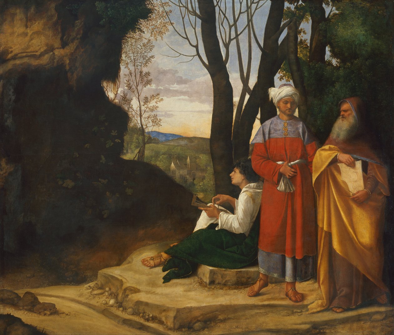 Trzej Filozofowie (olej na płótnie) autorstwa Giorgione