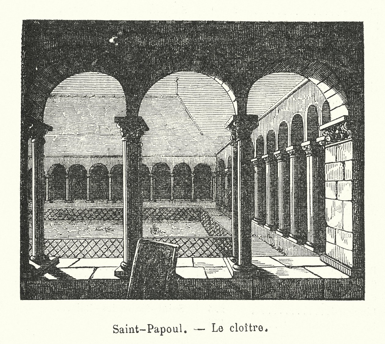 Saint-Papoul, klasztor (rycina) autorstwa (after) French School