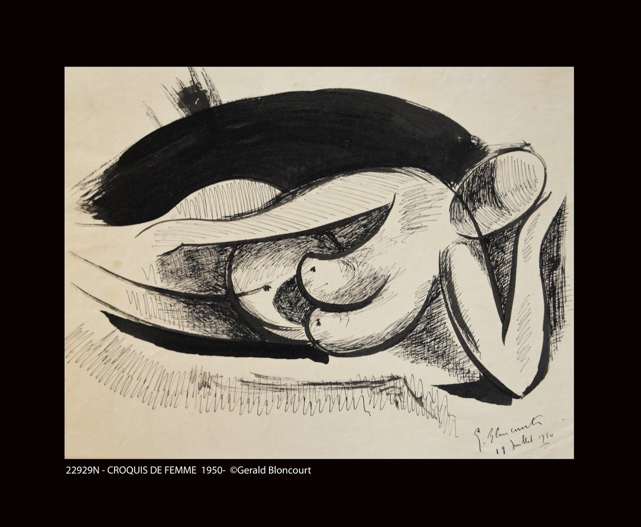 22929N - SZKIC KOBIETY 1950- autorstwa Unknown
