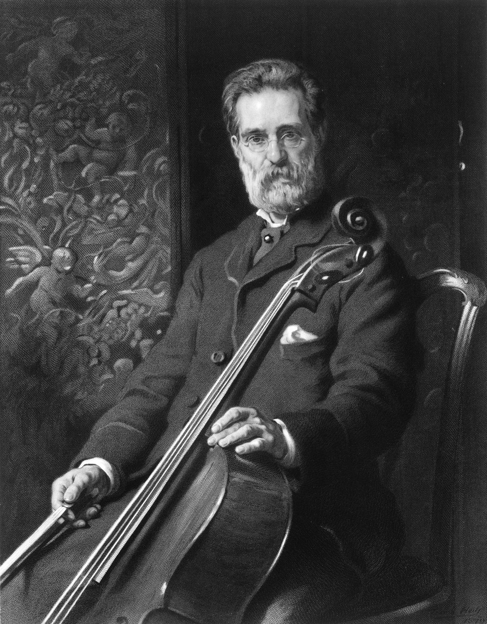 Portret Alfredo Piatti z wiolonczelą. autorstwa Unknown