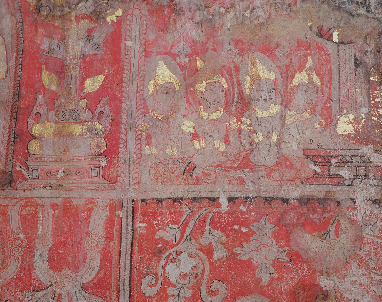 Bóstwa, Drzewo Oświecenia, Wat Ratchaburana, Ayutthaya, Tajlandia autorstwa Unknown