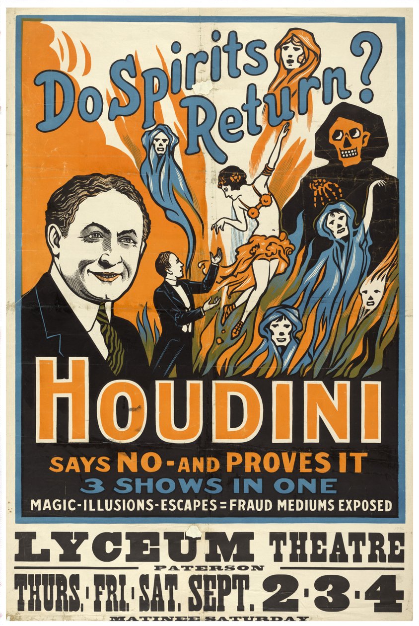 Harry Houdini, Czy duchy powracają? ok. 1909 autorstwa Unknown