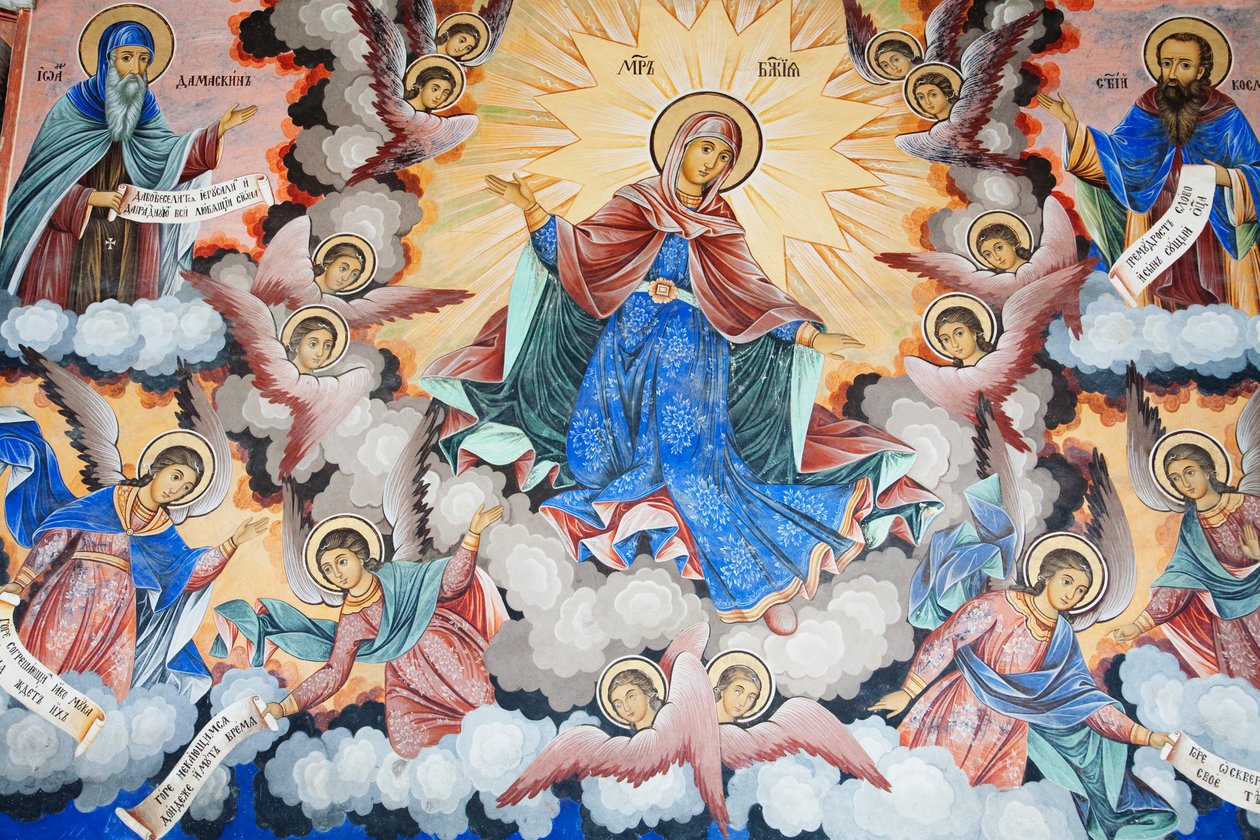 Obrazy Zahari Zografa na zewnętrznych murach klasztoru Rila autorstwa Unknown