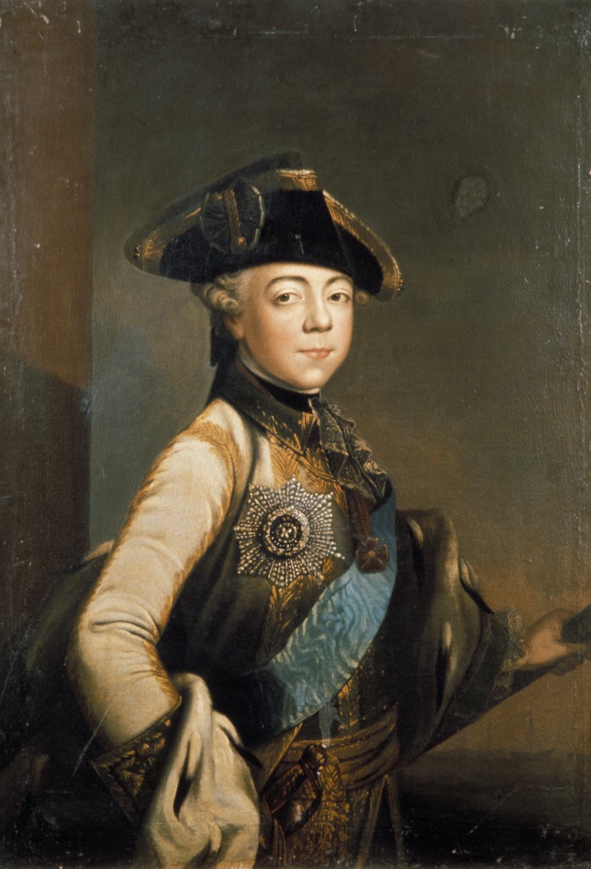 Portret cara Rosji Pawła I autorstwa anonimowego artysty. autorstwa Unknown