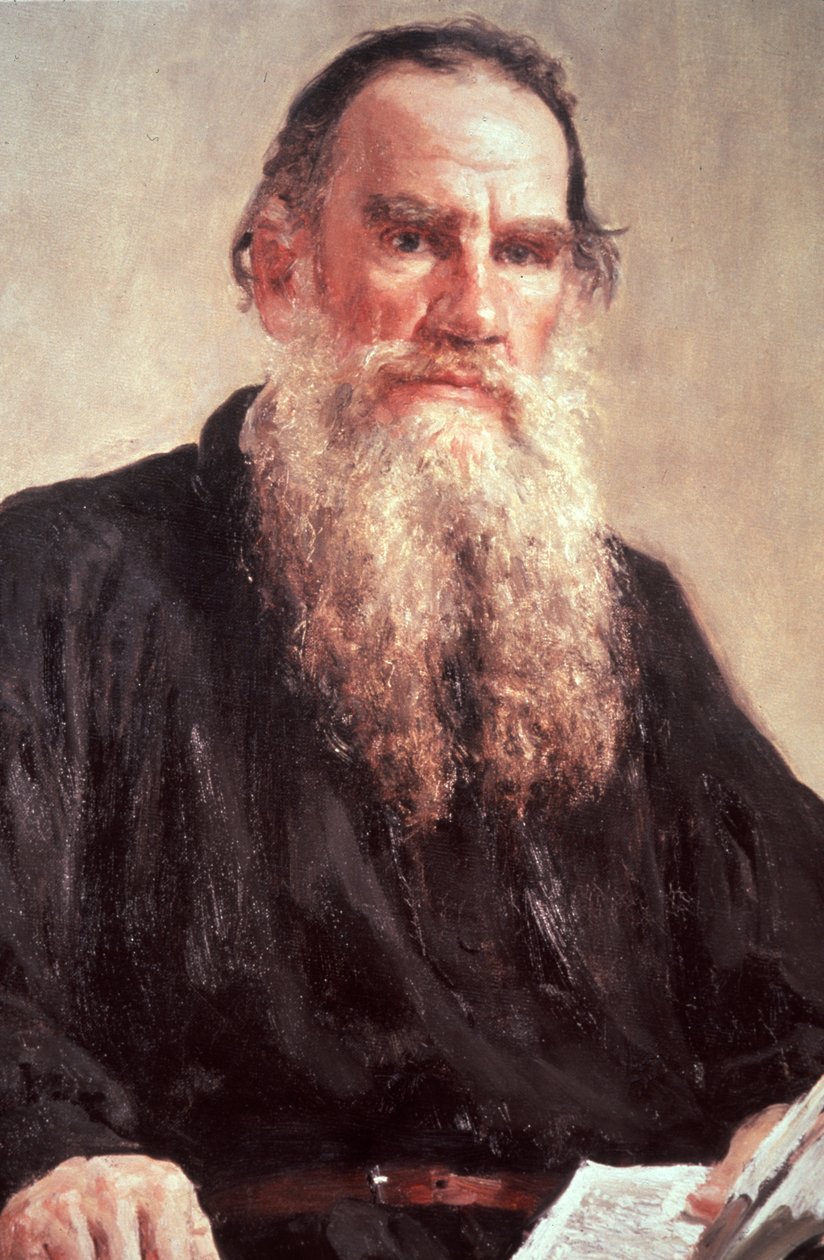 Portret Lwa Tołstoja autorstwa Iwana Repina w Galerii Trietiakowskiej. autorstwa Unknown