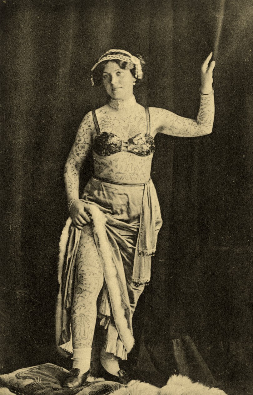 Portret Maud, Wytatuowana Dama, ok. 1905 r. autorstwa Unknown