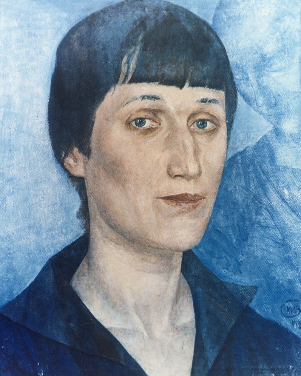 Portret rosyjskiej poetki Anny Achmatowej (1888-1966) autorstwa Pietrowa-Wodkina, 1922. autorstwa Unknown