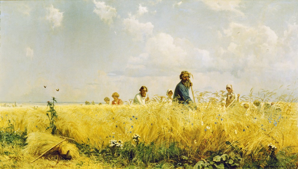 Kosiarki obraz niewolników autorstwa Grigorija Miasoyedova, 1887. autorstwa Unknown