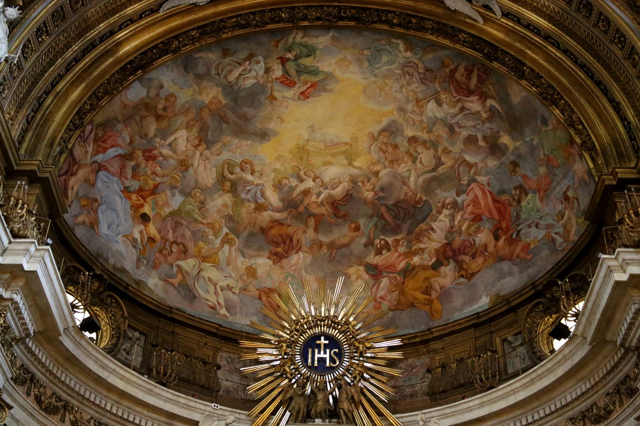 Widok absydy, namalowany przez Giacomo Barozzi da Vignola, XVI w., Chiesa del Gesu, Rzym autorstwa Unknown
