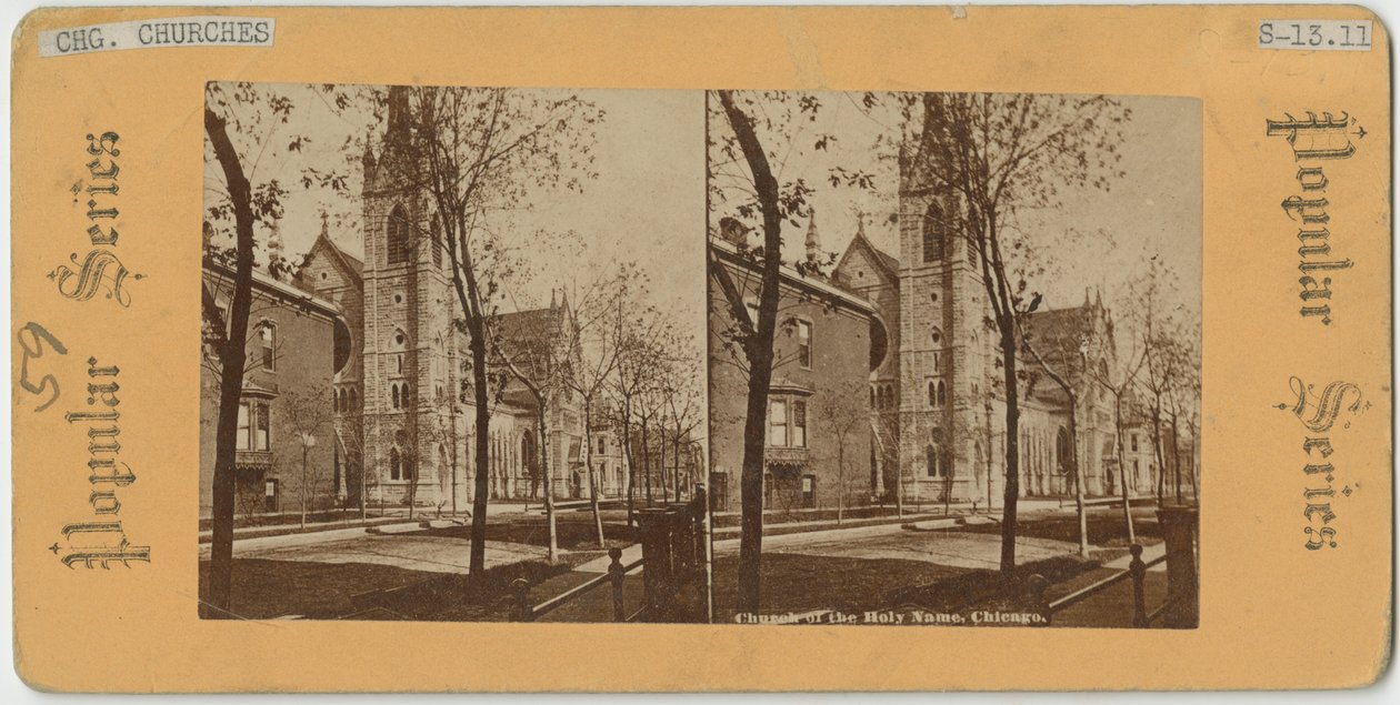 Kościół Najświętszego Imienia, Chicago, ok. 1870 r. autorstwa American Photographer