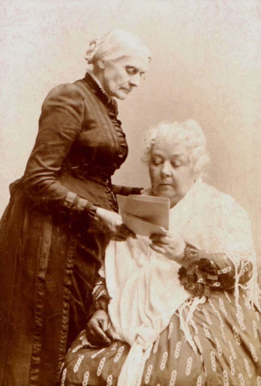 Elizabeth Cady Stanton (1815-1902) i Susan B. Anthony (1820-1906) ok.1880 autorstwa American Photographer