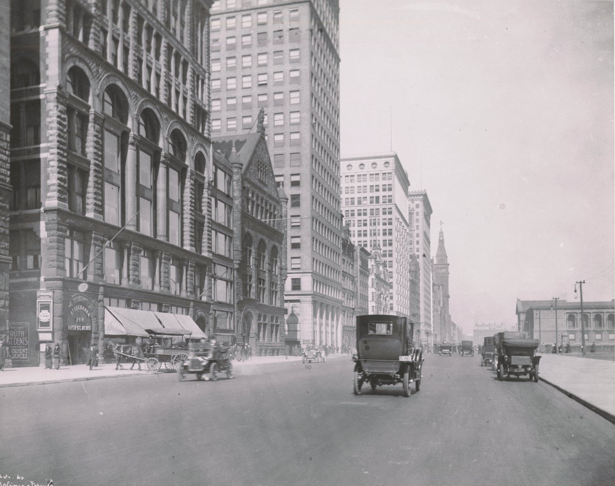 Widok Michigan Avenue, Chicago, na północ od Kongresu, 1911 autorstwa American Photographer