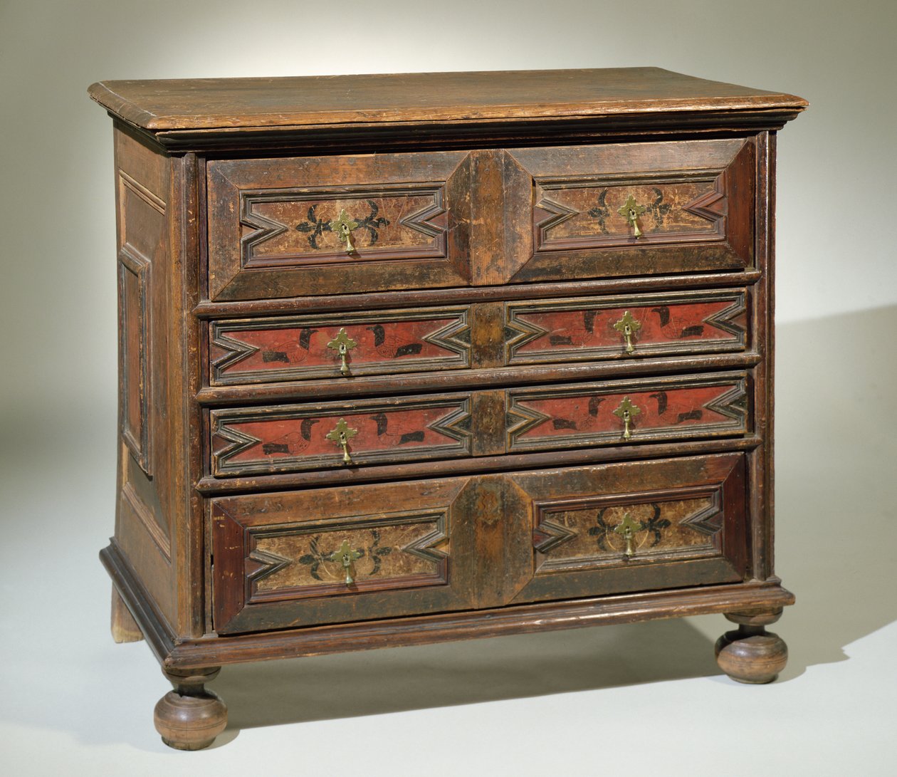 Komoda, Massachusetts, 1680-1700 (dąb & sosna & drewno) autorstwa American School