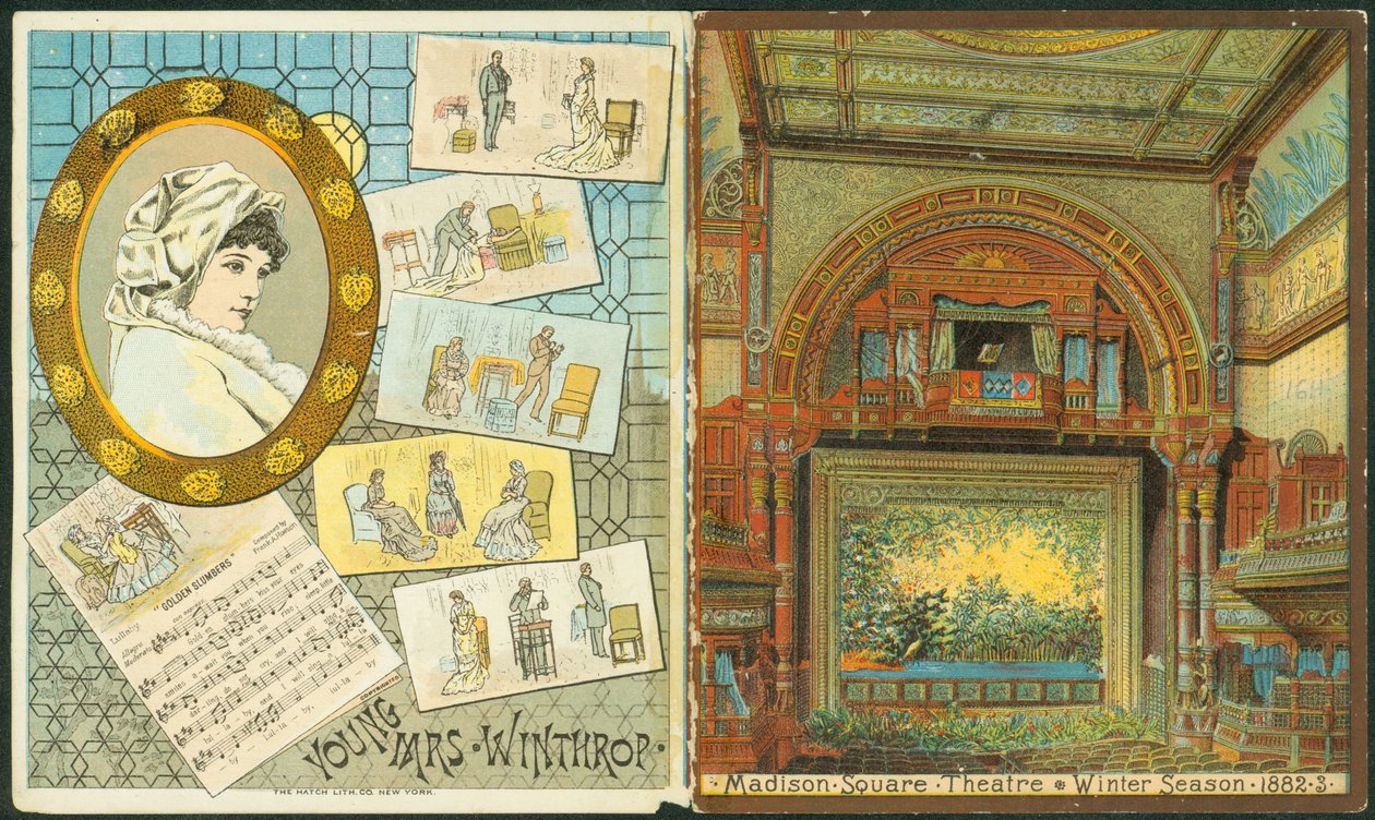 Madison Square Theatre, sezon zimowy 1882-83, program dla Młodej Pani Winthrop. [okładka], 1882 autorstwa American School