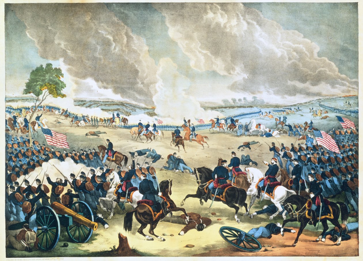 Bitwa pod Gettysburgiem, c.1863 autorstwa American School