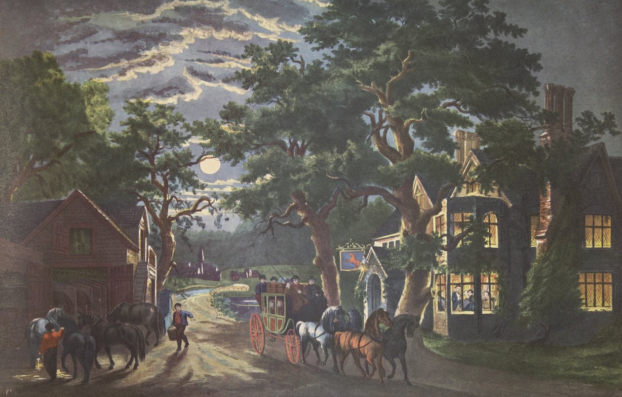 The Wayside Inn, wyd. 1864 Kurier i Ives autorstwa American School