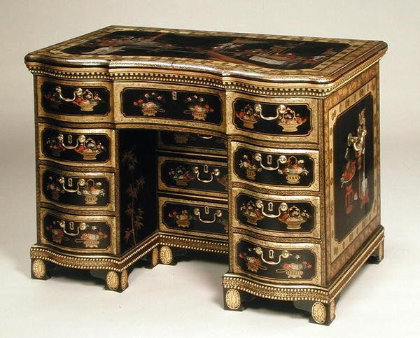 Chińska toaletka eksportowa c.1780 (czarny lakier) (patrz również 220145) autorstwa Chinese School