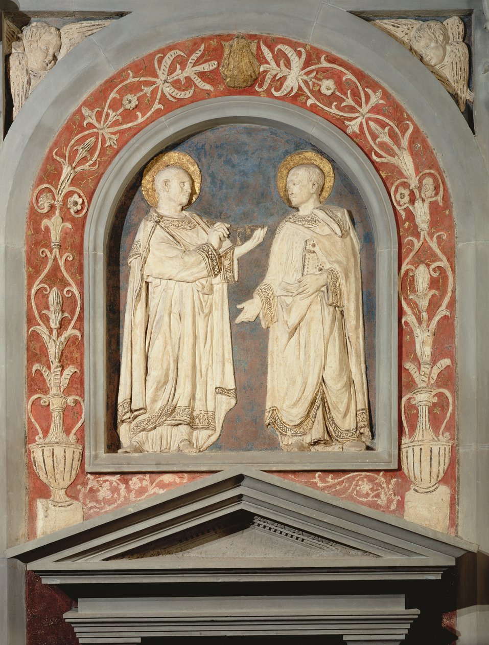 SS. Cosmo i Damian, c.1440 (terakota) autorstwa Donatello