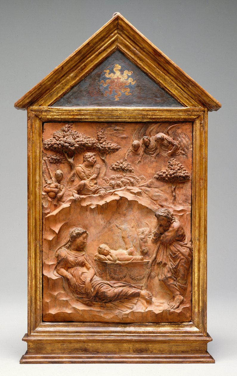 Narodzenia, c.1425 (terakota) autorstwa Donatello