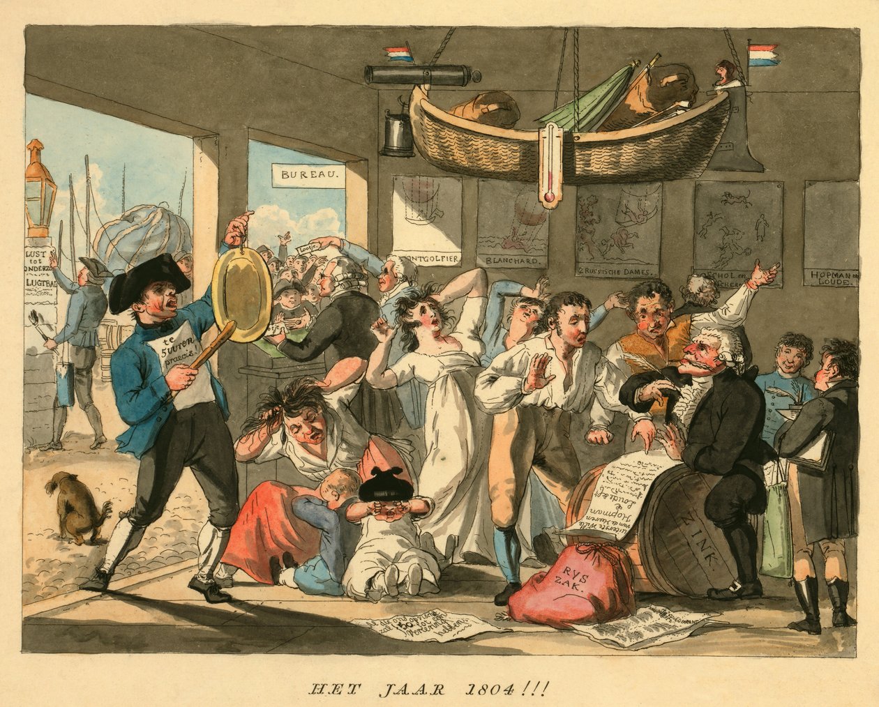 Rok 1804!!!, wydana 1794 (rycina ręcznie kolorowana) autorstwa Dutch School