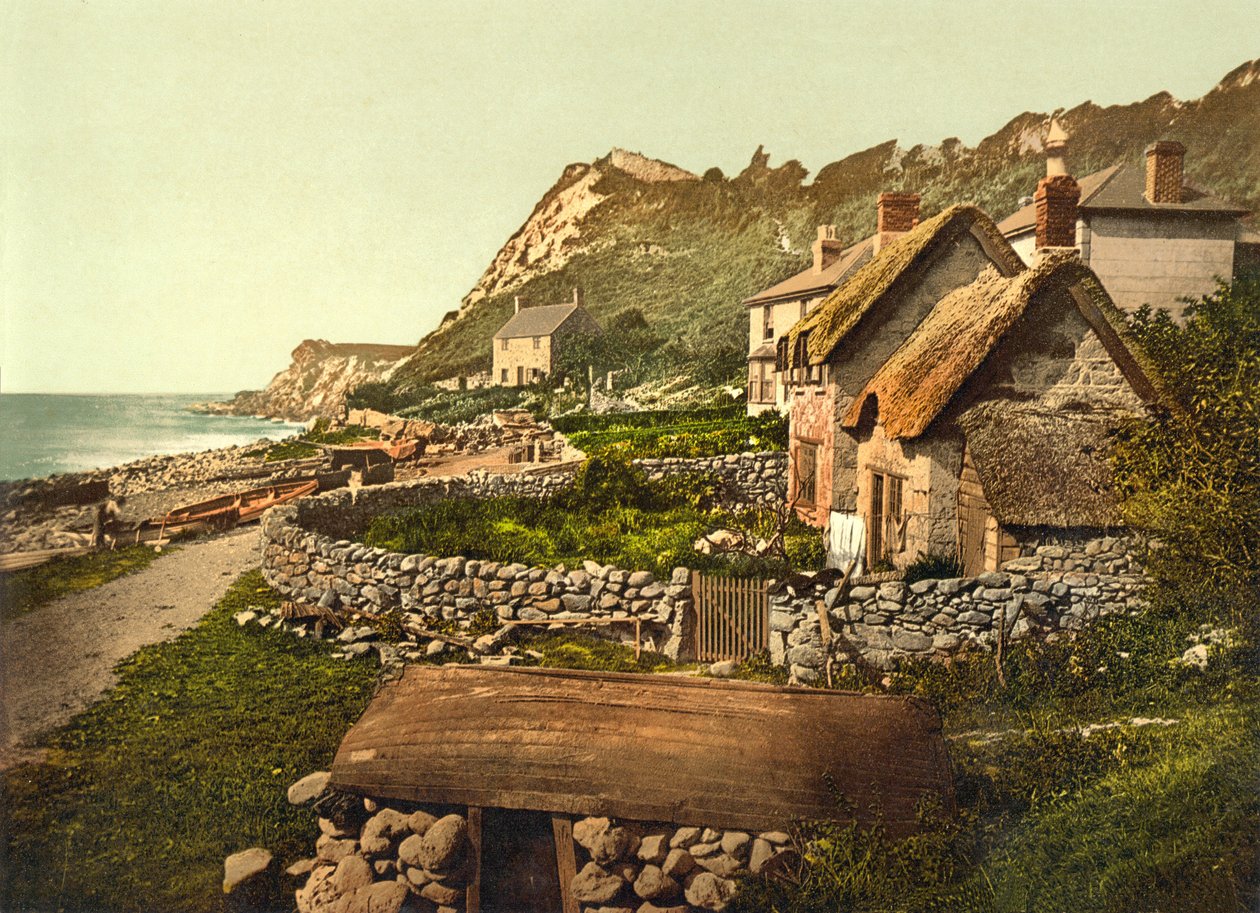 Klify, Shanklin, IOW, pub. ok. 1890 - 1900 (chromolitografia) autorstwa English Photographer