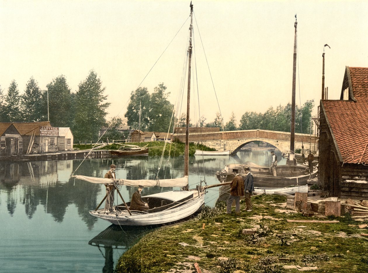 Wroxham Bridge, wyd. C 1890 - 1900 (chromolitografia) autorstwa English Photographer