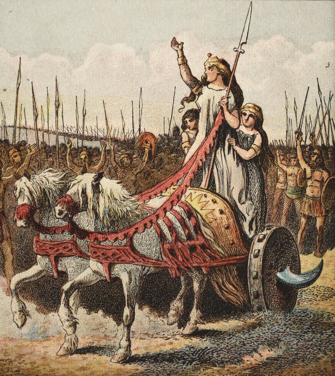 Boadicea i jej armia, wyd. 1890 autorstwa English School