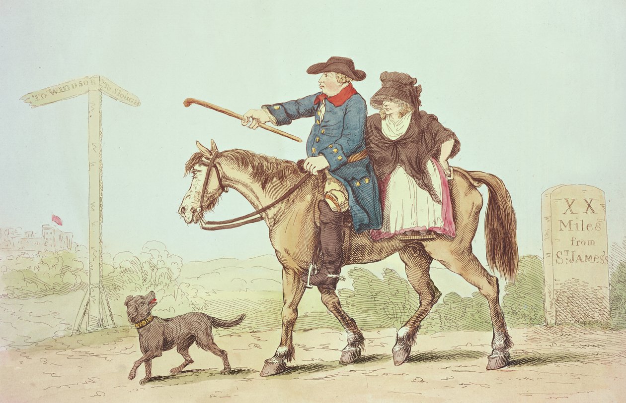 Stała para, 1786 (akwaforta kolorowa) autorstwa English School