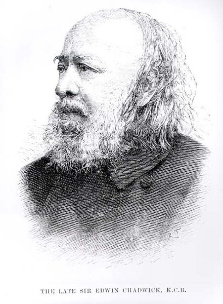 Późny sir Edwin Chadwick (1800-90) autorstwa English School