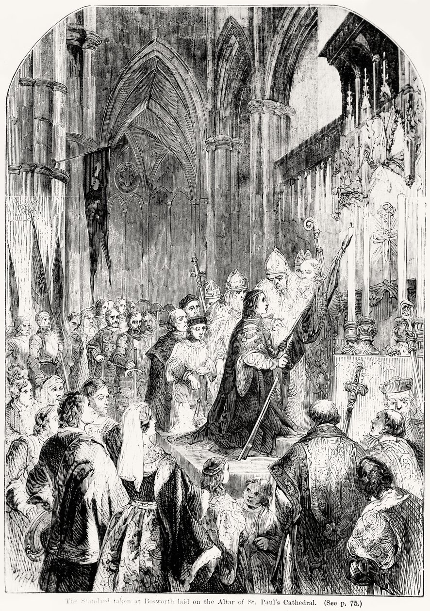 Sztandar wykonany w Bosworth położony na ołtarzu katedry św. Pawła w 1486 r. autorstwa English School