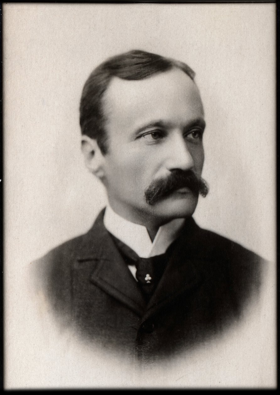 Portret Arrigo Boito (1842-1918), włoskiego poety, dziennikarza, powieściopisarza i kompozytora. autorstwa French Photographer