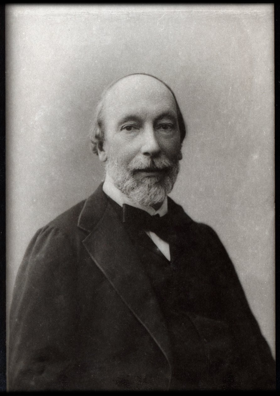 Portret Auguste Vacquerie (1819-1895), francuskiego dziennikarza i pisarza. autorstwa French Photographer