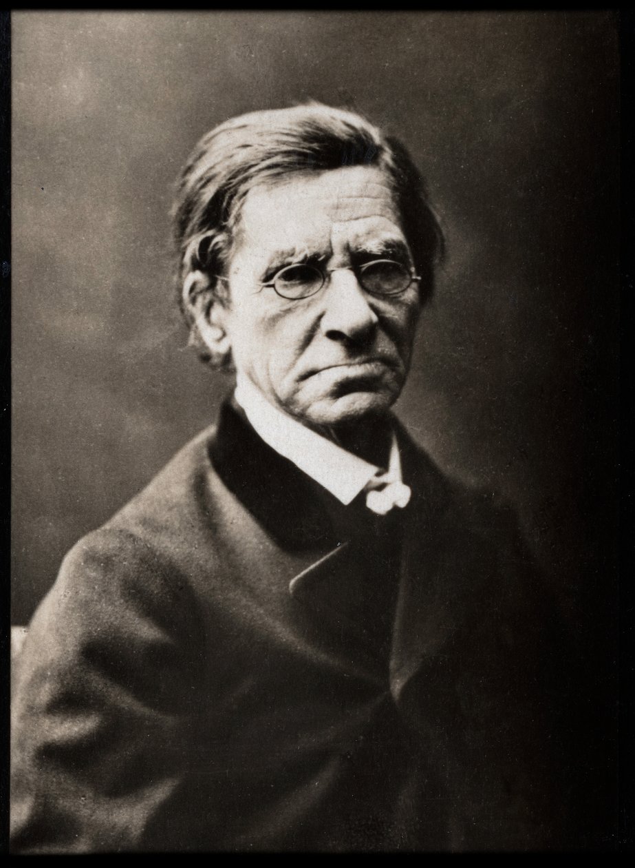 Portret Emile Littre (1801-1881), francuskiego leksykografa i filozofa. autorstwa French Photographer
