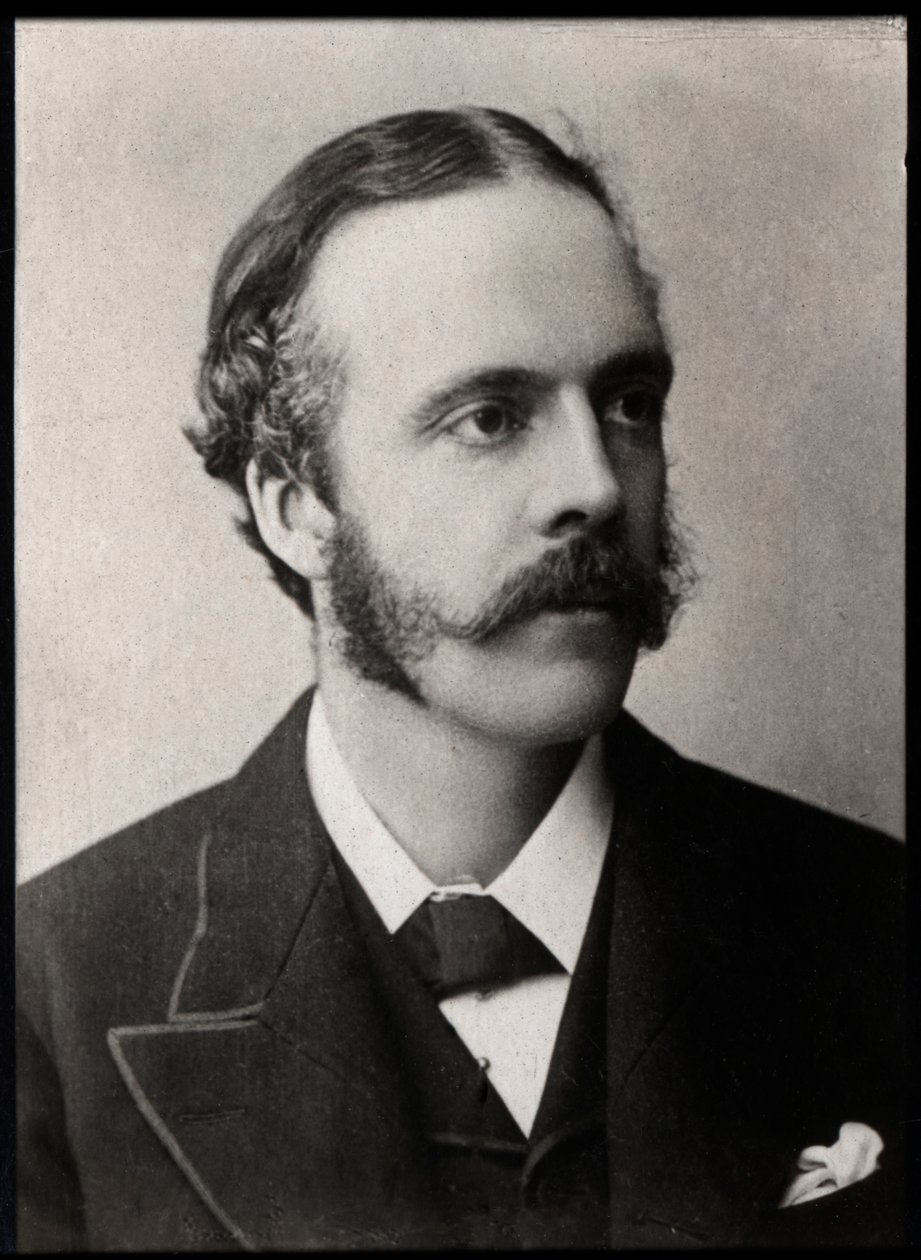 Portret lorda Arthura Jamesa Balfoura (1848-1930), brytyjskiego polityka i męża stanu. autorstwa French Photographer