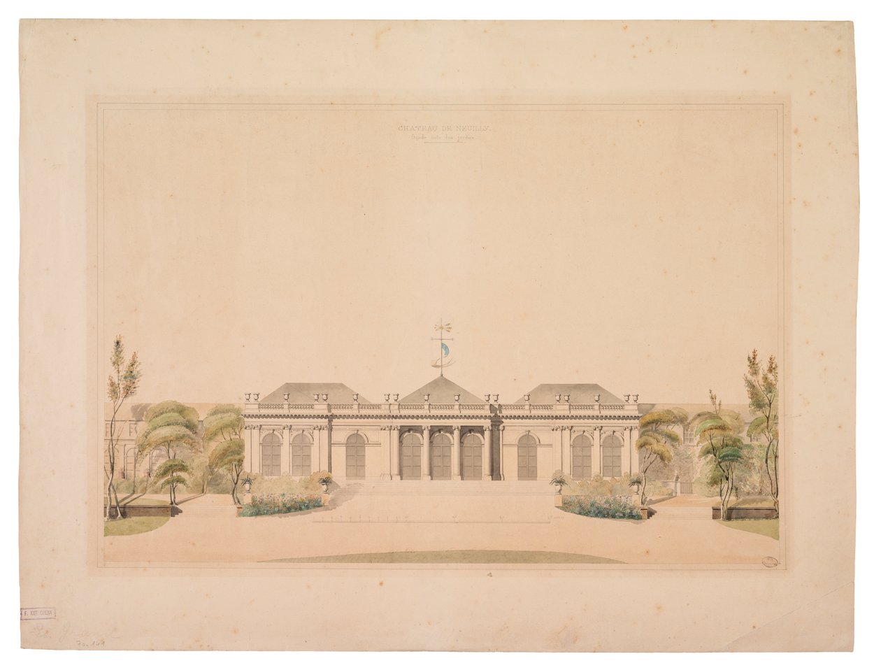 Fasada Chateau de Neuilly (wc na papierze) autorstwa French School