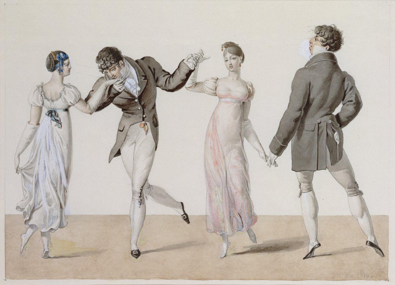 La Poule, z Le Bon Genre, 1810 (wc na papierze) autorstwa French School
