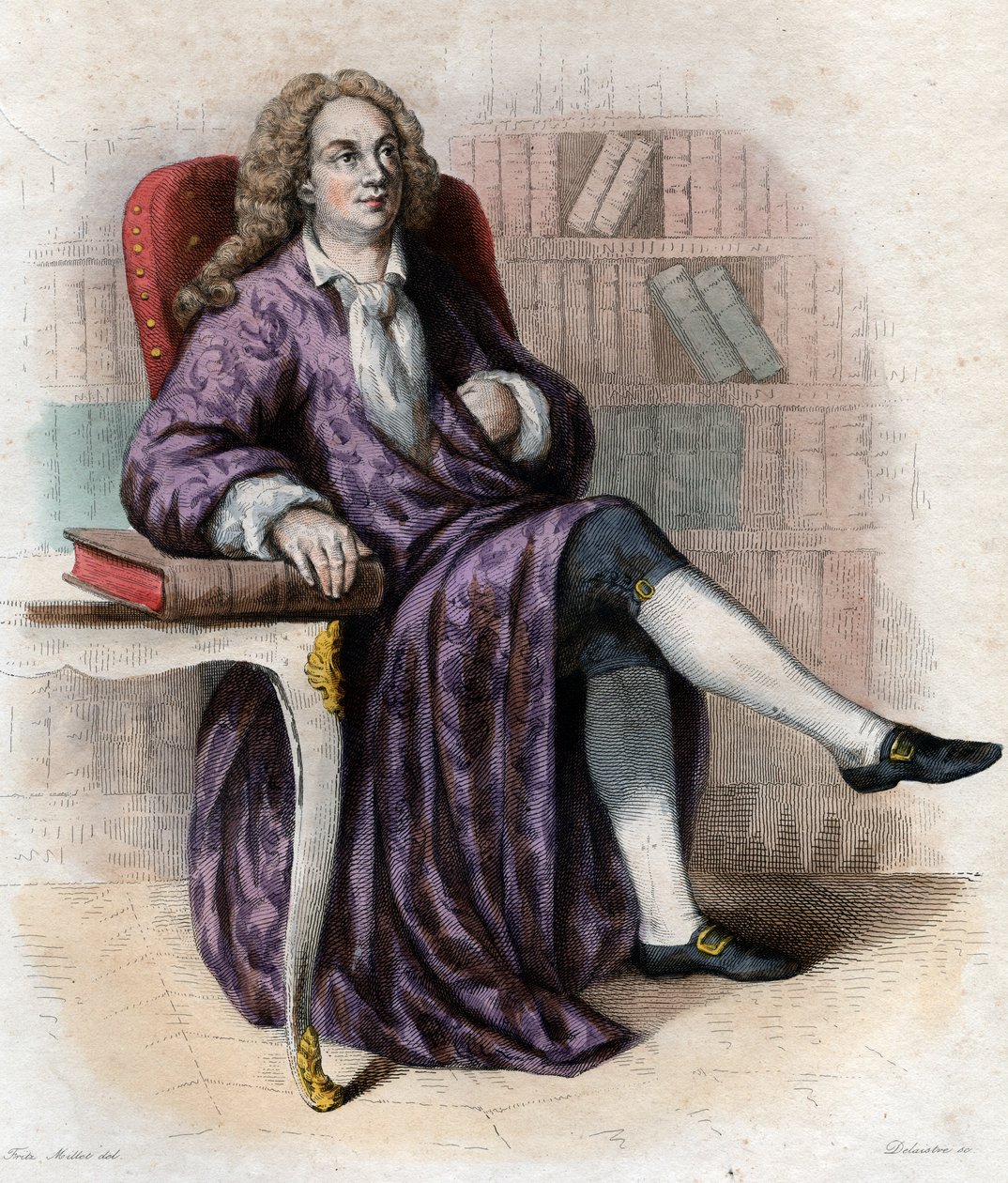 Portret Jeana Baptiste Rousseau (1670-1741), francuskiego poety. autorstwa French School