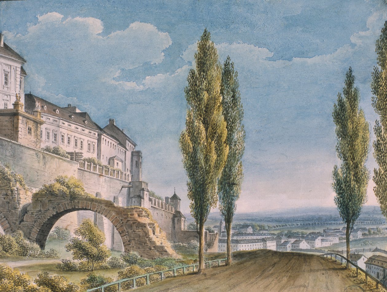Италийн нэгэн хотын хана (цаасан дээрх ариун цэврийн өрөө)поли autorstwa French School