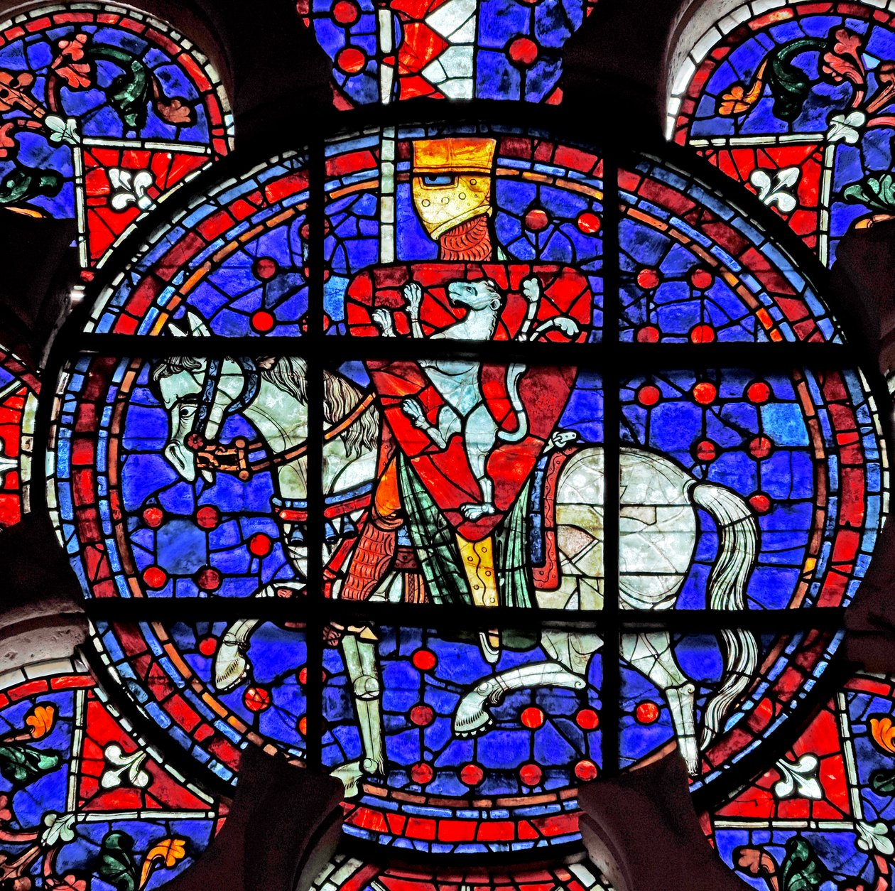 Rozeta przedstawiająca Szymona de Montfort, katedrę w Chartres autorstwa French School