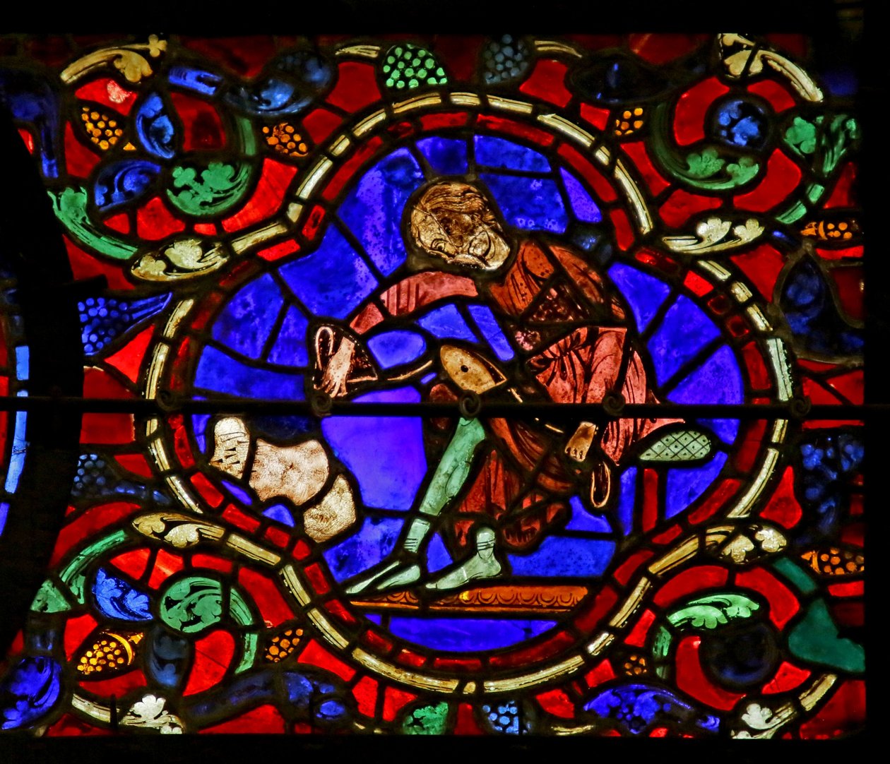 Scena iš Šv. Martyno gyvenimo, Chartres Cathedral poli autorstwa French School